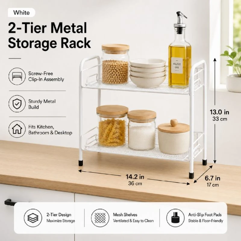 2‑tier Storage Shelf high quality